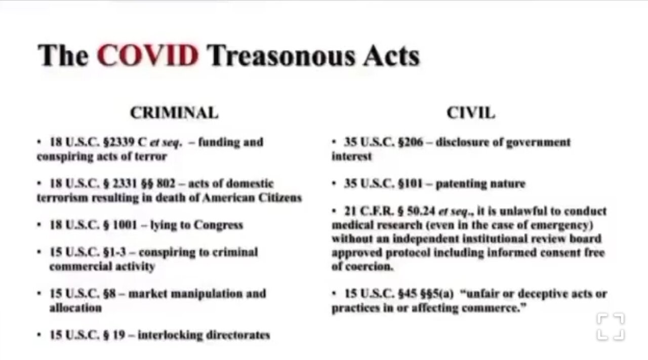 THE COVID TREASONOUS ACTS
