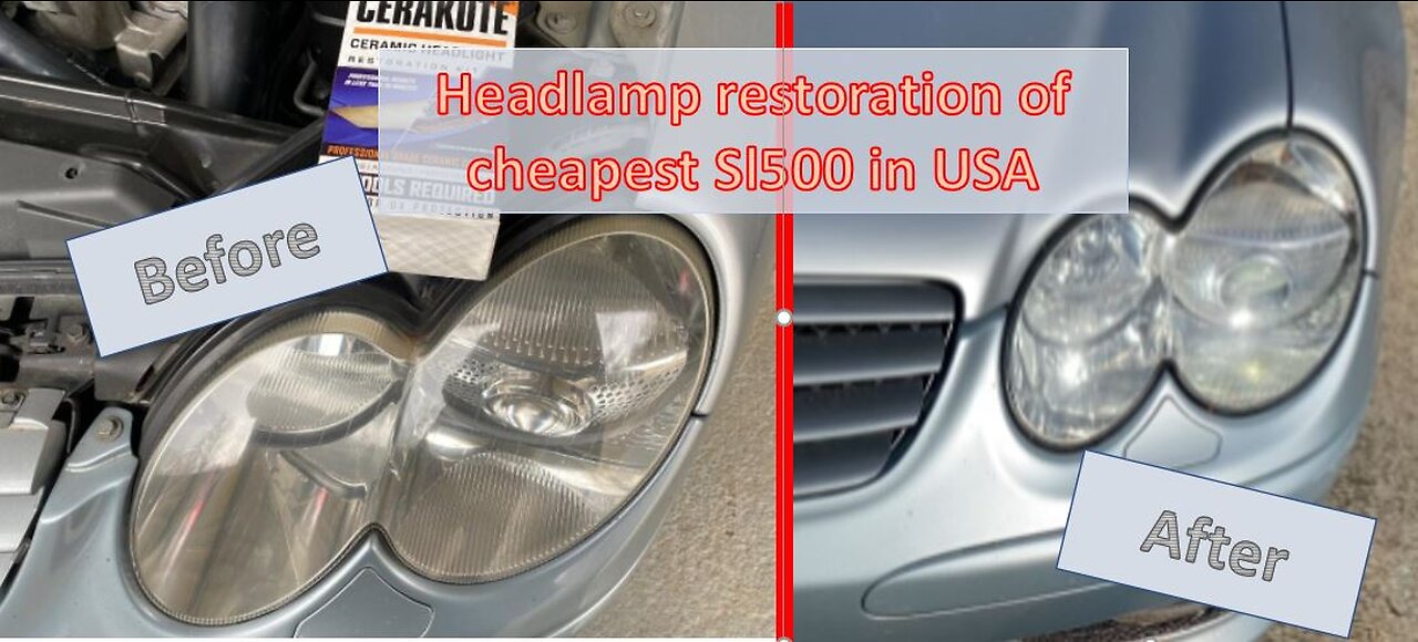 Headlamp restoration on America's cheapest Mercedes SL500