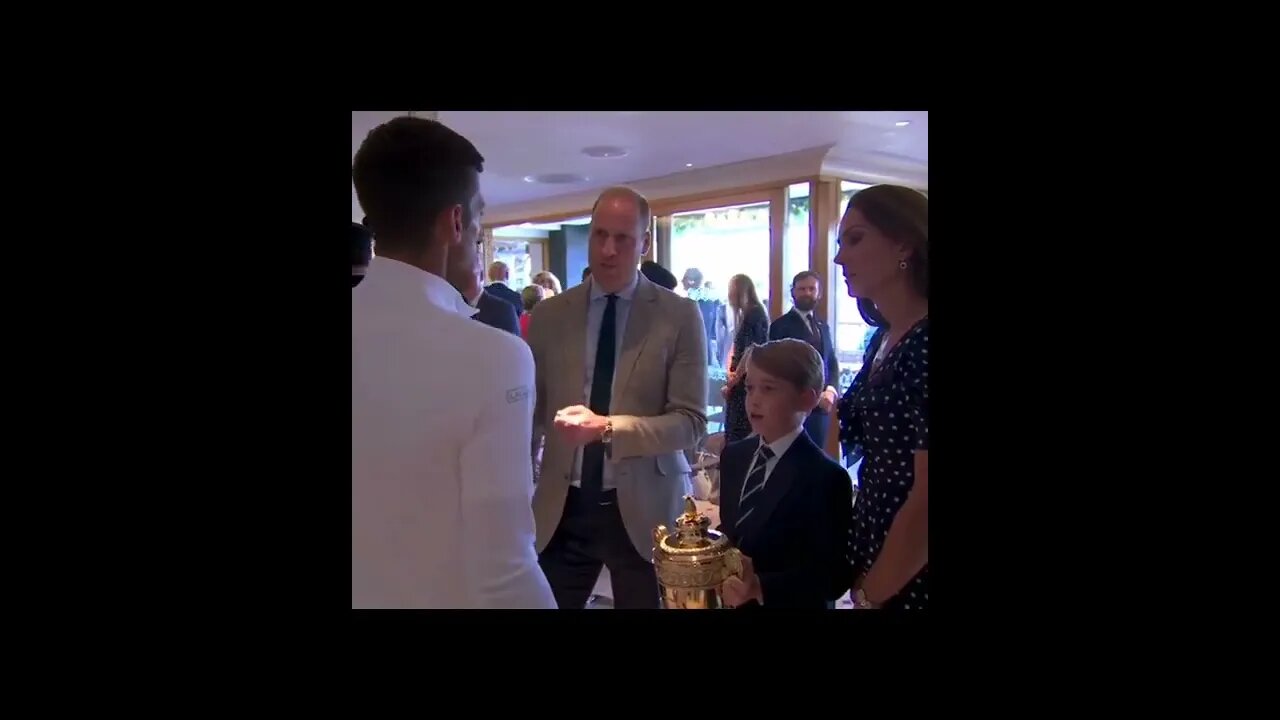 Prince George Admiring the Trophy of Novak Djokovic Winner of Wimbledon! #ukroyals #princegeorge