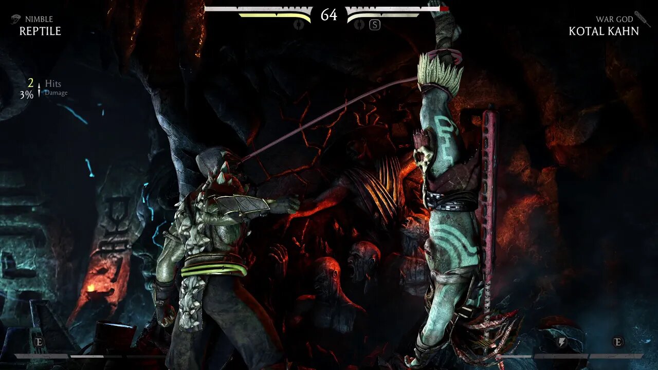 Mortal Kombat X: Reptile (Nimble) vs Kotal Kahn (War God) - 1440p No Commentary