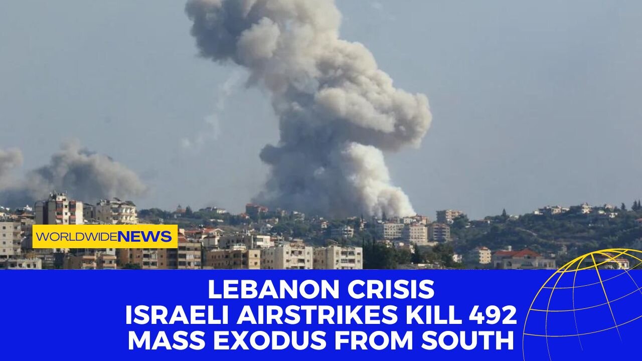 Lebanon Crisis: Israeli Airstrikes Kill 492, Mass Exodus from South