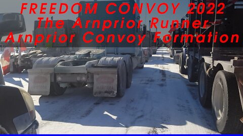 Canada Freedom Convoy 2022 - Convoy Formation Lines - Arnprior Airstrip - The Arnprior Runner