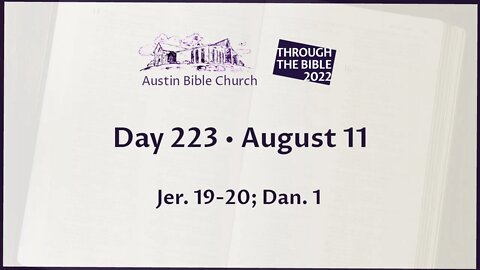 Through the Bible 2022 (Day 223)