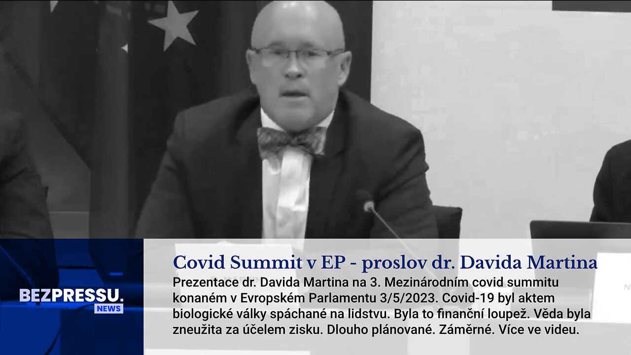 Covid Summit v Evropském parlamentu - proslov dr. Davida Martina