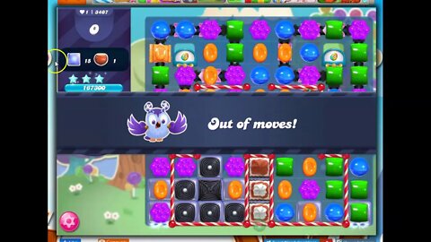 Candy Crush level 3407 Talkthrough, 20 Moves 0 Boosters