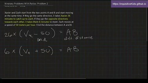 Itinerary Problems With Ratios: Problem 2