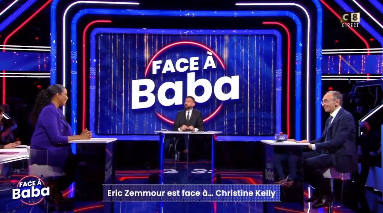 Vidéo 09/12 - Éric Zemmour répond à Christine Kelly (invités à Face à Baba sur C8 le 16 décembre 2021)