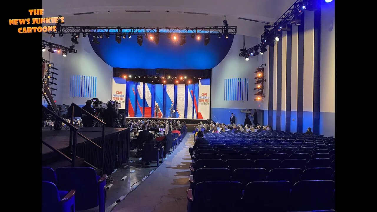 The auditorium at Biden's town hall is barely half full.