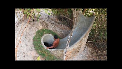 Unbelievable! Building The Most Temple Tunnel Underground Water Slide To Swimming Pools