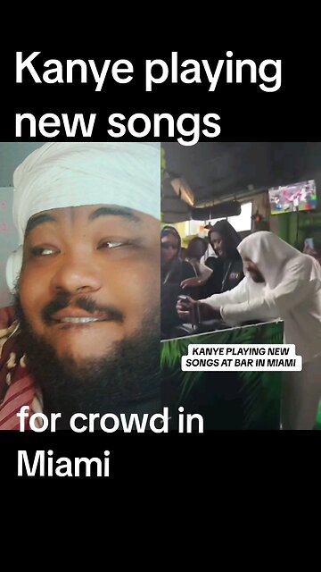 Kanye sharing music with locals in Miami