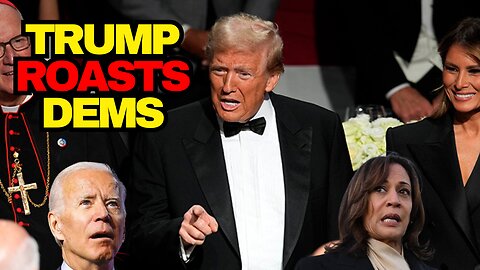 Trump ROASTS Dems At Al Smith Dinner