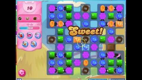 Candy Crush Level 2449 Auido Talkthrough, 2 Stars 0 Boosters