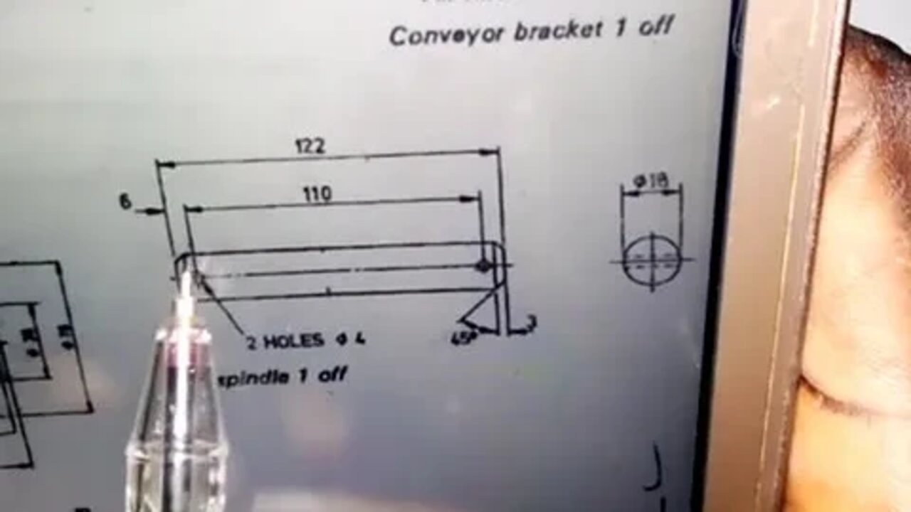 Mechanical Drawing: Sectional Front Elevation on line A - A