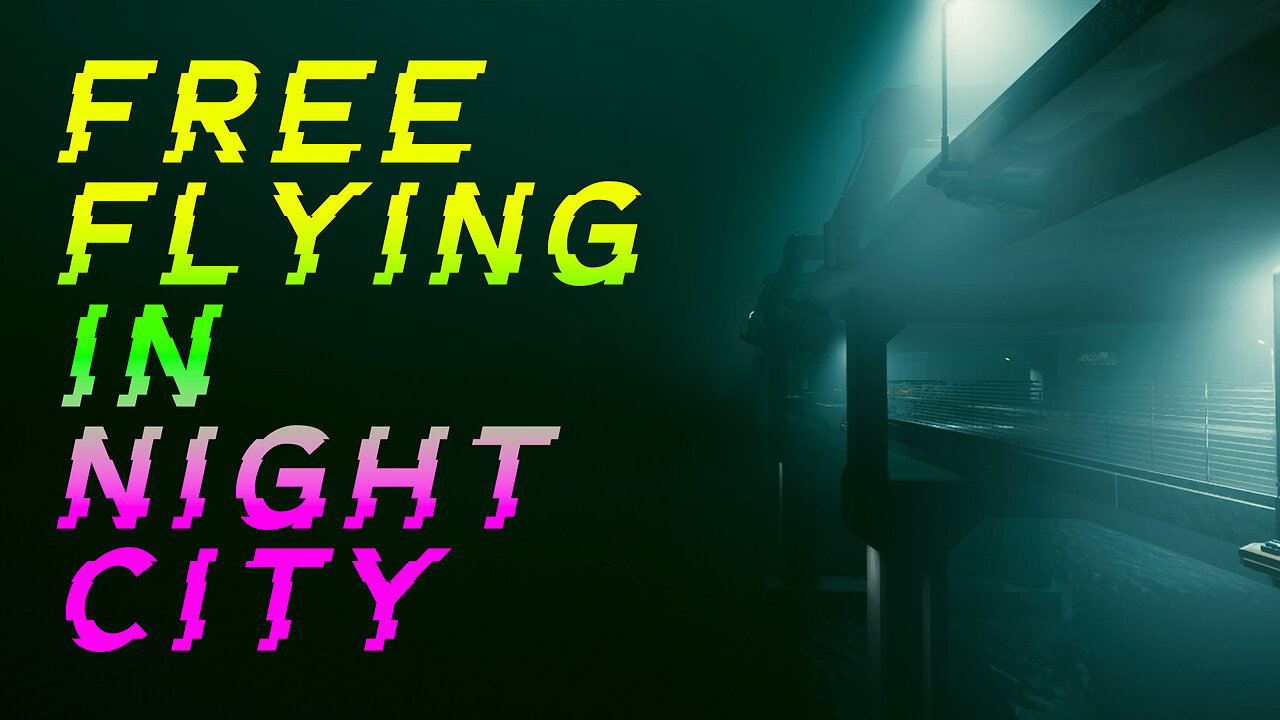 Cyberpunk 2077 - Free Fly in fog & rain #cyberpunk2077 #relaxing #scifi #cyberpunk #livewallpaper