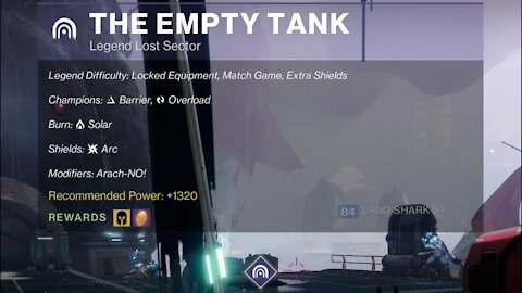 Destiny 2 Legend Lost Sector: The Empty Tank on the Tangled Shore 1-6-22