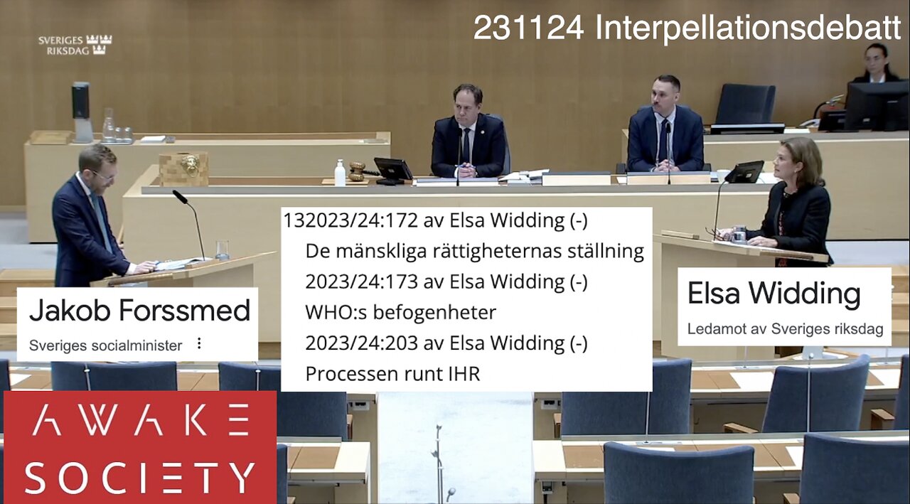 Interpellationsdebatt i riksdagen mellan Elsa Widding och Jakob Forssmed 231124