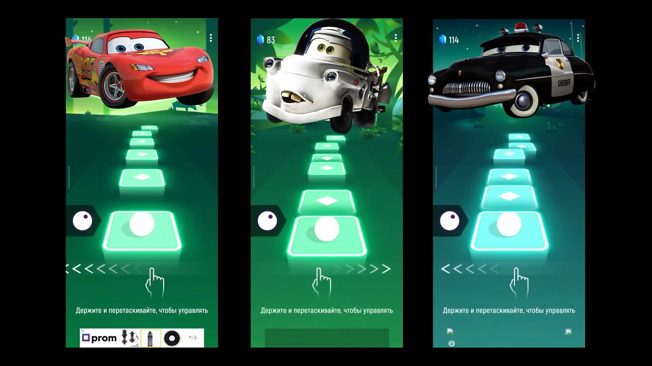 McQueen vs Sheriff vs Space Meter. Who will win this creation? | Tiles hop