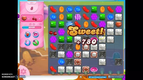 Candy Crush Level 851 Audio Talkthrough, 2 Stars 0 Boosters