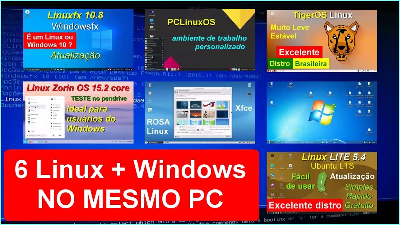 6 Linux e Windows dual boot 6 Linux e Windows no mesmo PC Instalar vários Linux no PC em 59 segundos