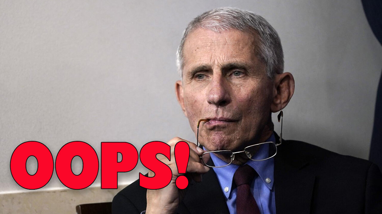 Fauci Do-Over Announcement: The Vaccines Didn't Work!