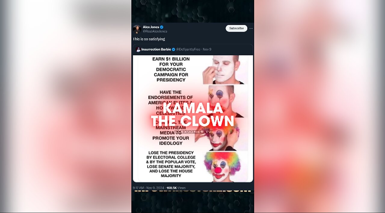 The Democrats Clown, Kamala Harris - Alex Jones on X