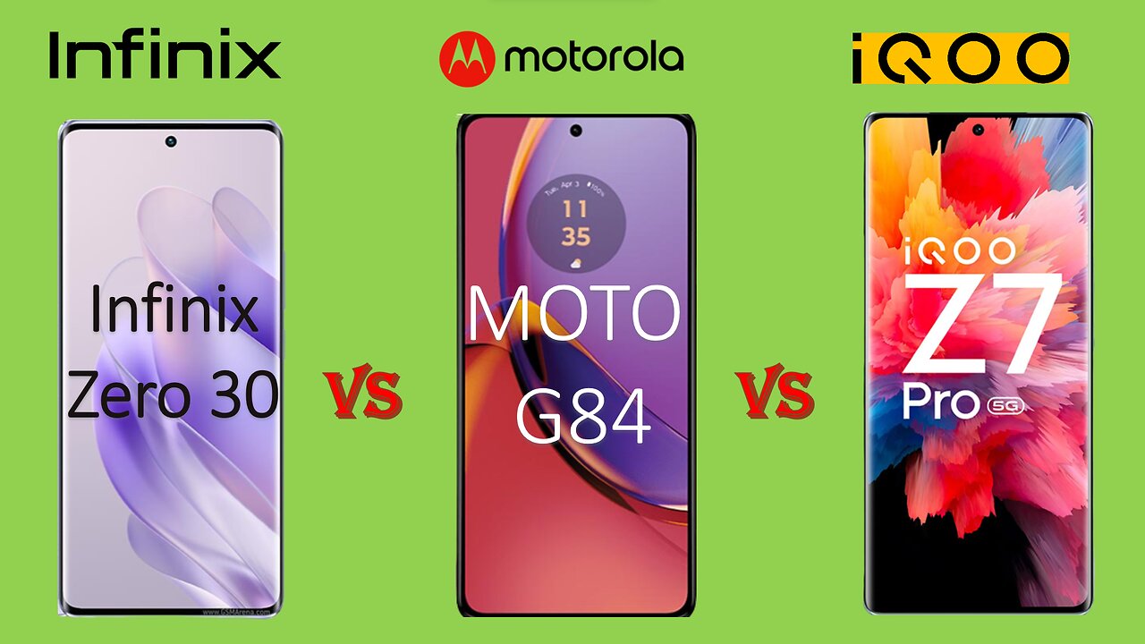 Infinix zero 30 vs moto g84 vs Vivo IQOO Z7 Pro | Full Comparison | @technoideas360