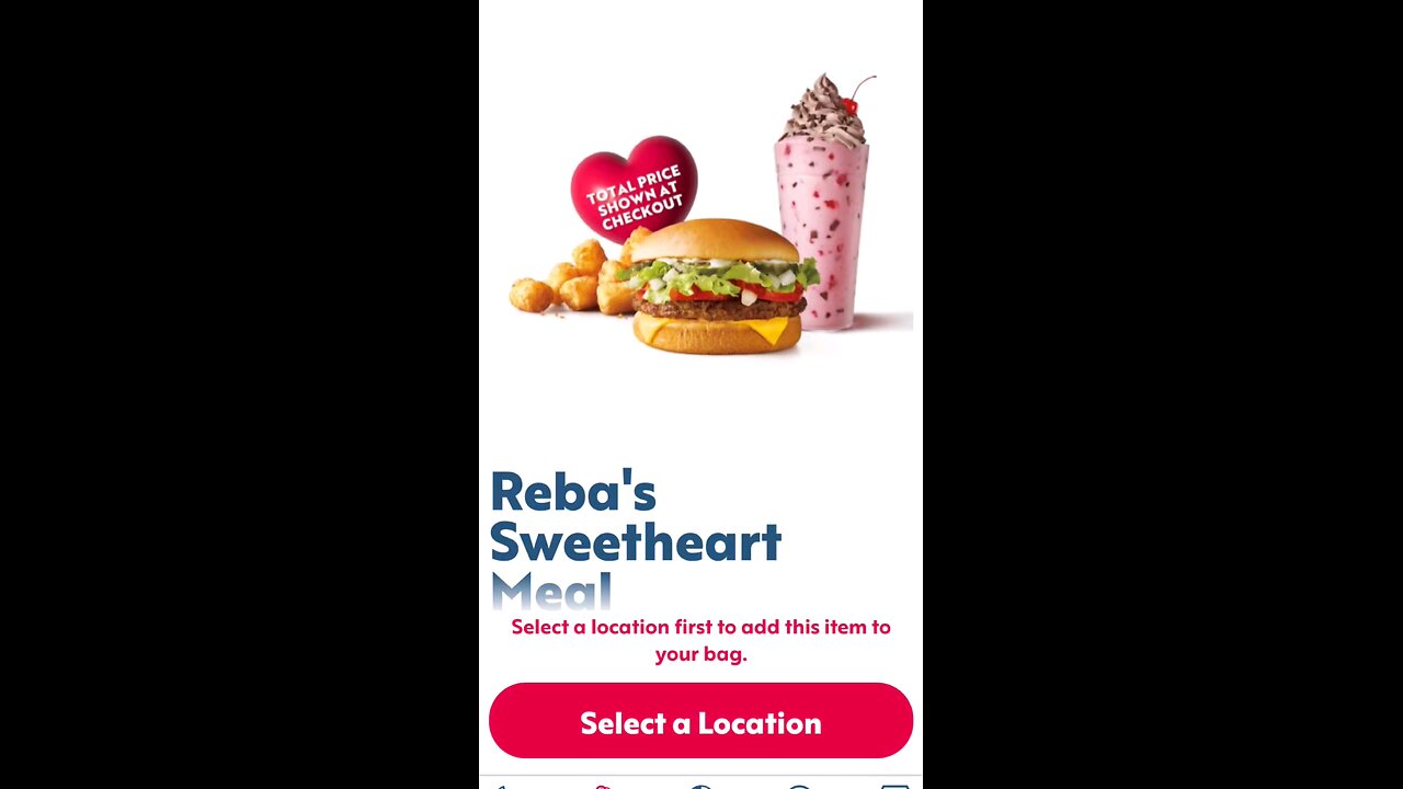 Reba's Sweetheart SONIC Meal! Happy Valentine's Day!