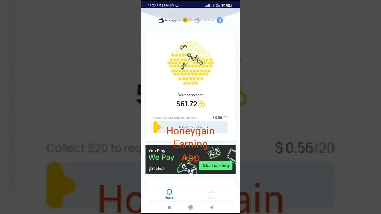 Honeygain earning app status #shorts #honeygain #earningapps