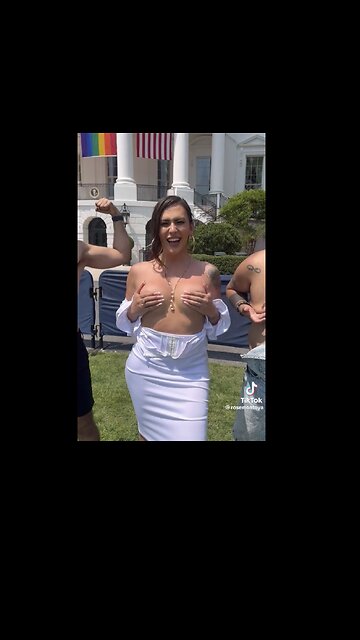 Topless pervert at the White House meets with Biden