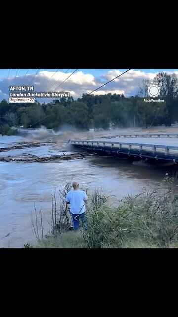 NOLICHUCKY RIVER DESTROYS🌊🚧🛻📸 WASH AWAY KISNER BRIDGE IN AFTON TENNESSEE🌊🚧💫