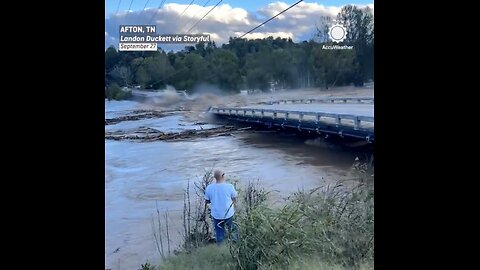 NOLICHUCKY RIVER DESTROYS🌊🚧🛻📸 WASH AWAY KISNER BRIDGE IN AFTON TENNESSEE🌊🚧💫