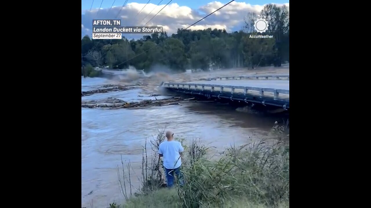 NOLICHUCKY RIVER DESTROYS🌊🚧🛻📸 WASH AWAY KISNER BRIDGE IN AFTON TENNESSEE🌊🚧💫