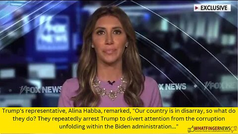 Trump's representative, Alina Habba, remarked, "Our country is in disarray, so what do they do?