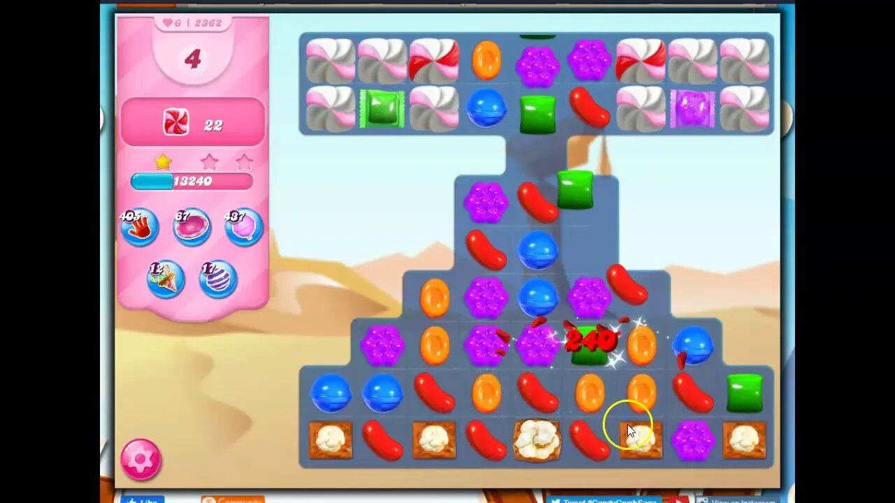 Candy Crush Level 2362 Talkthrough, 13 Moves 0 Boosters