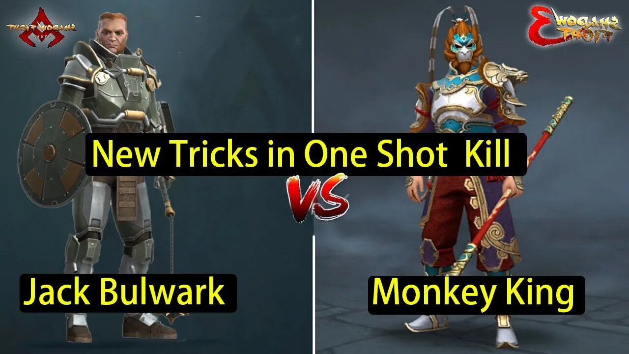 New tricks in One Shot Kill ...Jack Bulwark VS Monkey King Shadow Fight 3 gaming Video