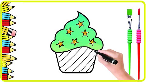 How to Draw & Color a Cupcake: The EASIEST Way for Kids!