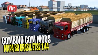 🔴 LIVE - ETS2 COMBOIO COM MODS BRASILEIROS MAPA BR BRASIL EURO TRUCK SIMUATOR 2 1.44