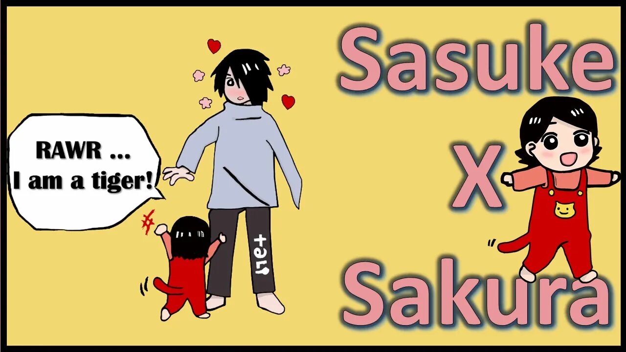 Sarada is a tiger - Sakura and Sasuke [SasuSaku] Doujinshi [English] [HD]