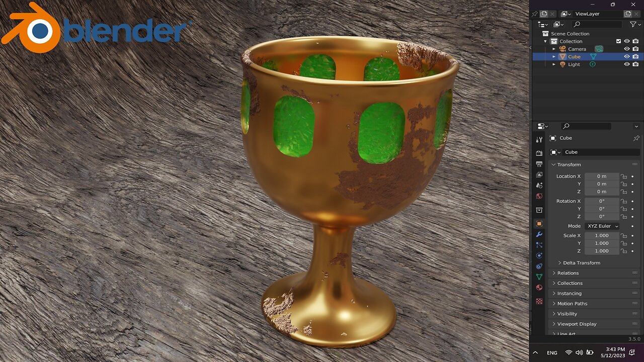 Old Chalice - Blender tutorial