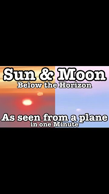 Sun and Moon below the horizon as seen from a plane in one minute