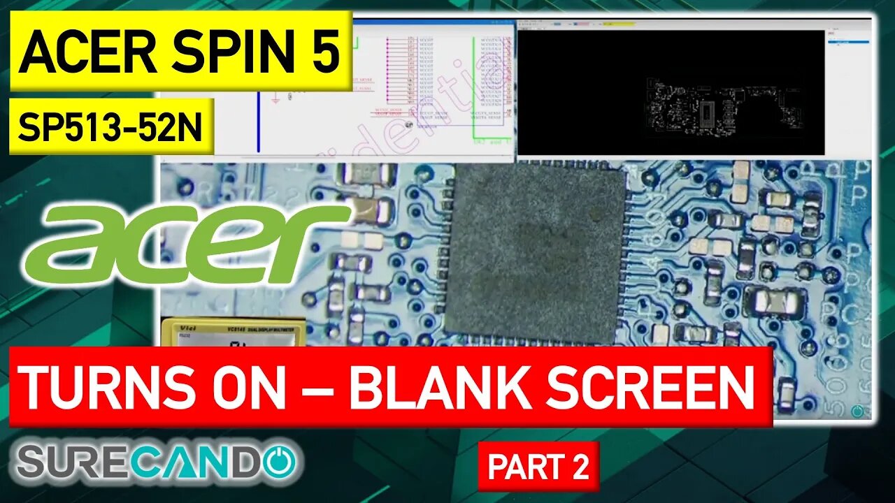 Acer Spin 5 SP513-52N Turns on, fan spin, blank screen. No CPU VCORE. Deep analysis. Part 2