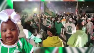 Torcida acompanha ônibus do Palmeiras até estádio (emocionante)