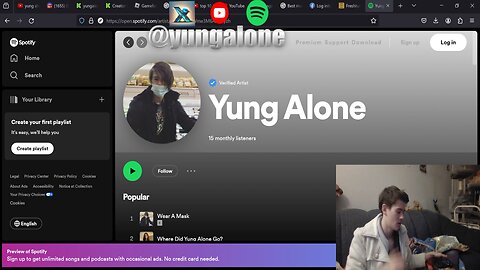 Yung Alone Reacts To Songs Being Removed from Spotify