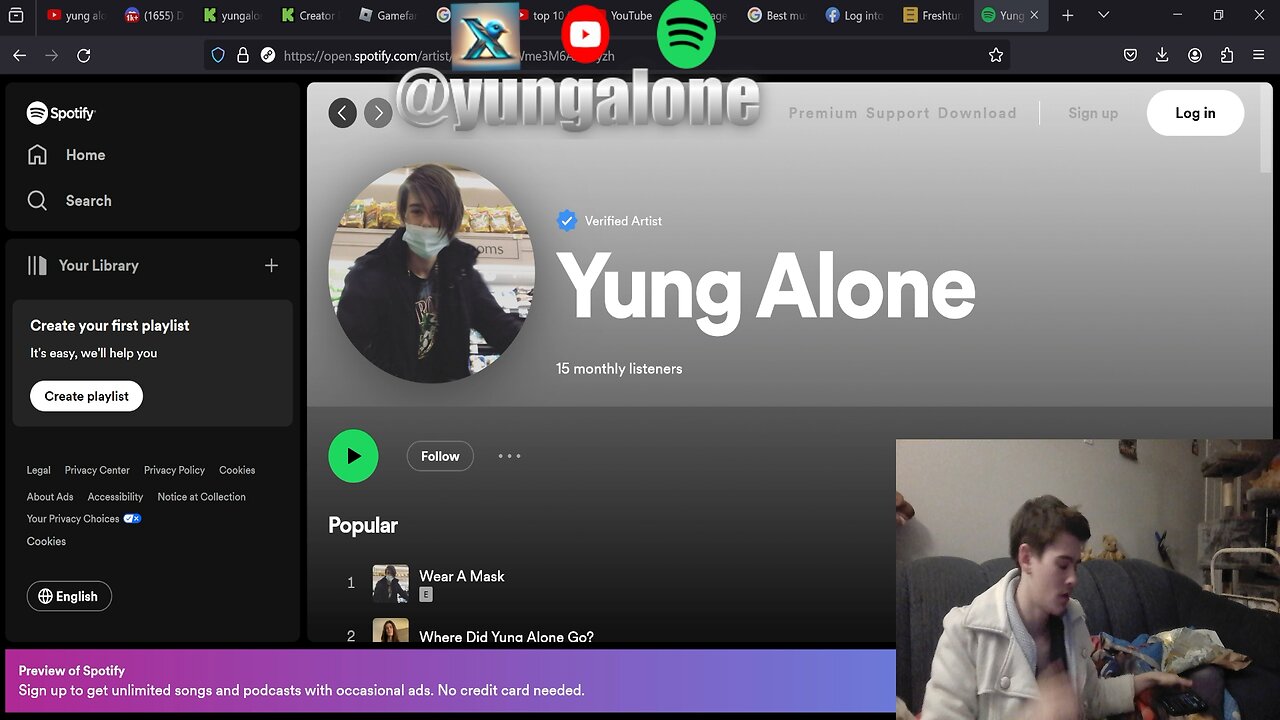 Yung Alone Reacts To Songs Being Removed from Spotify