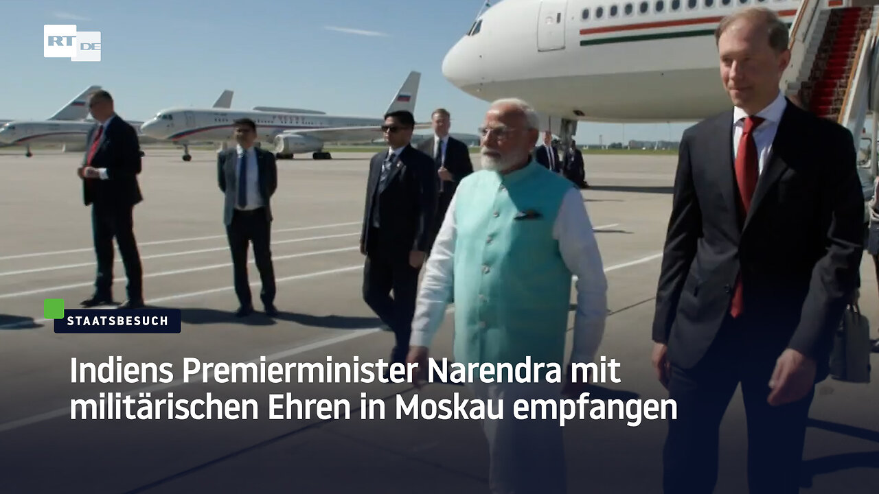 Indiens Premierminister Narendra mit militärischen Ehren in Moskau empfangen