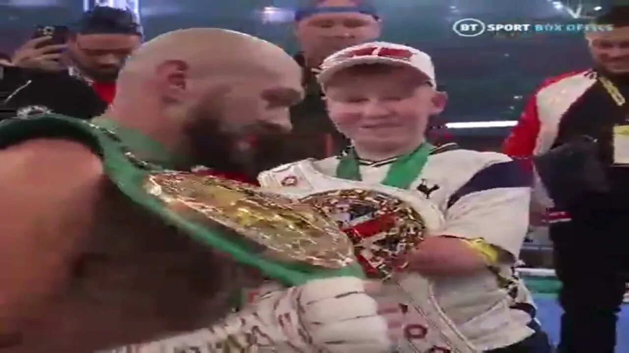 Tyson Fury and a young disabled fan