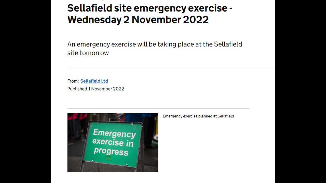 Potential British Nuclear FALSE FLAG Sellafield, England?