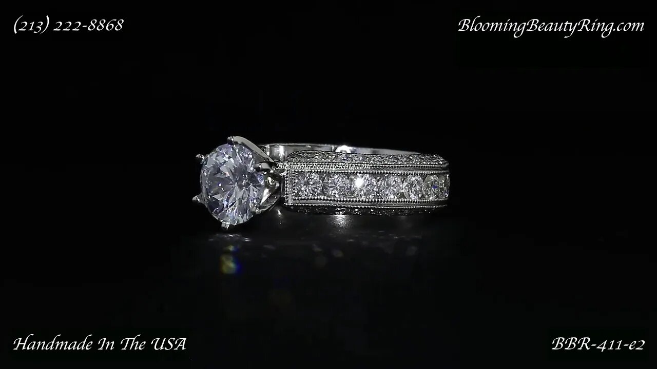 BBR 411 E2 Engagement Ring Only By BloomingBeautyRing.com