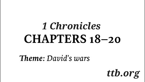 1 Chronicles Chapter 18-20 (Bible Study)