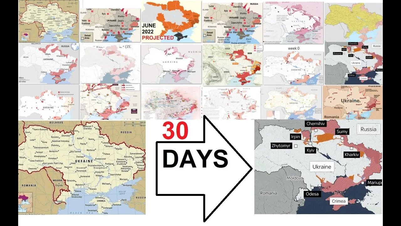 Best Maps! Russian Progress after 30 days, Neutral Analysis of the incursion by Russia in Ukraine